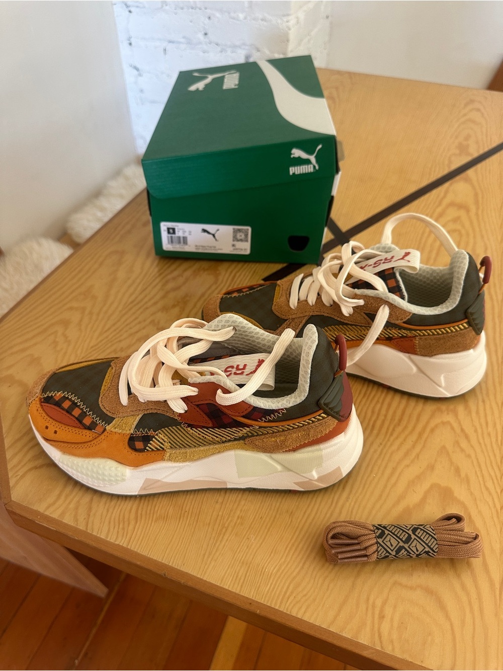 Puma RS-X Hyper Prep Fall Orange Brown Green Patchwork Sneakers